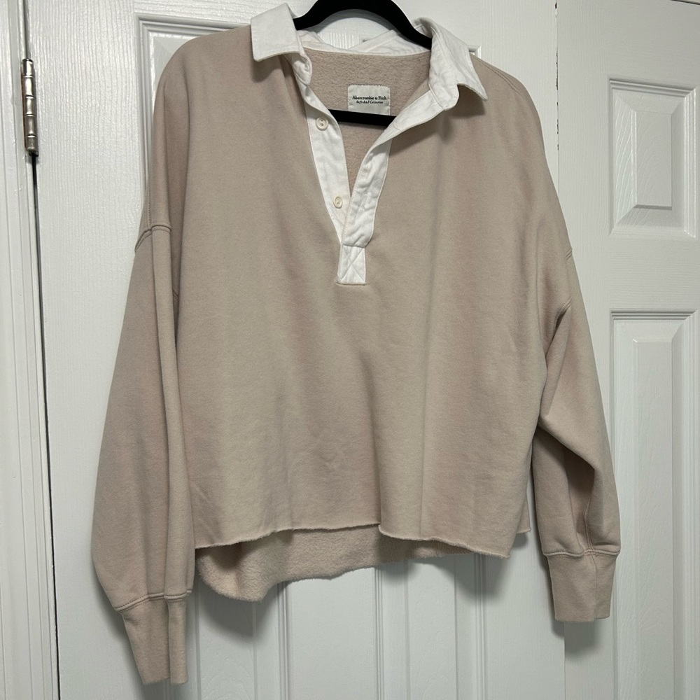 Abercrombie Cropped Collared Sweatshirt